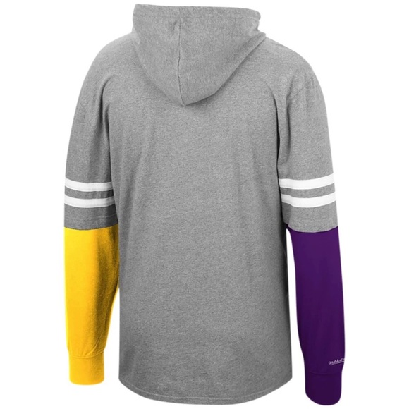 UO Mitchell & Ness Hardwood Classics NBA Lakers Hoodie Long Sleeve Heavy Top L - Picture 5 of 15